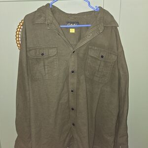 Cabela's Olive Green Button-Up Shirt